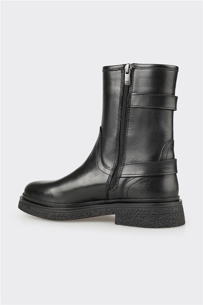 Siyah Deri Kadın Günlük Bot