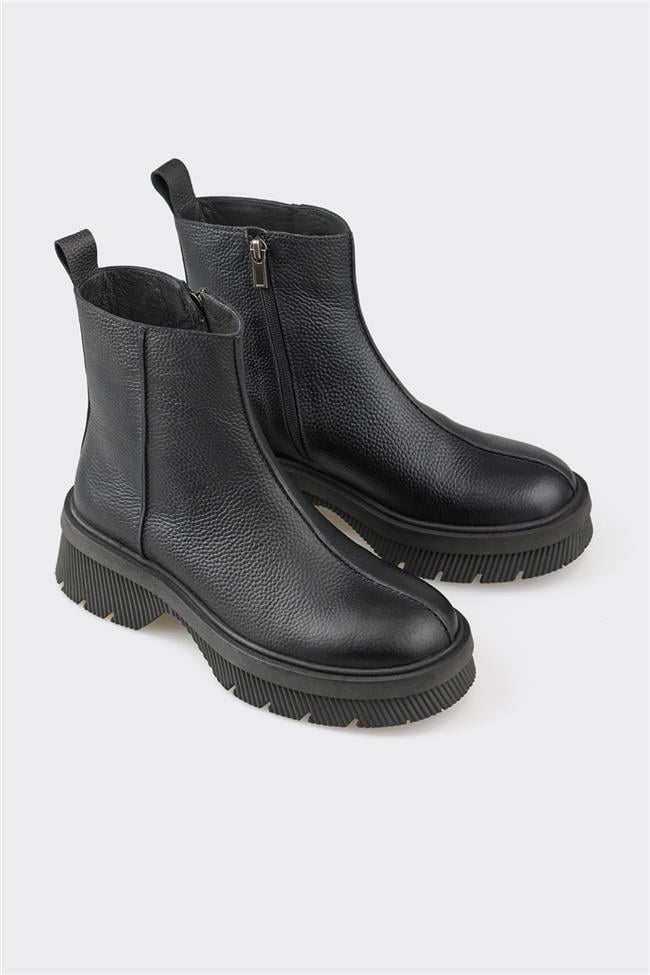 Siyah Deri Kadın Günlük Bot