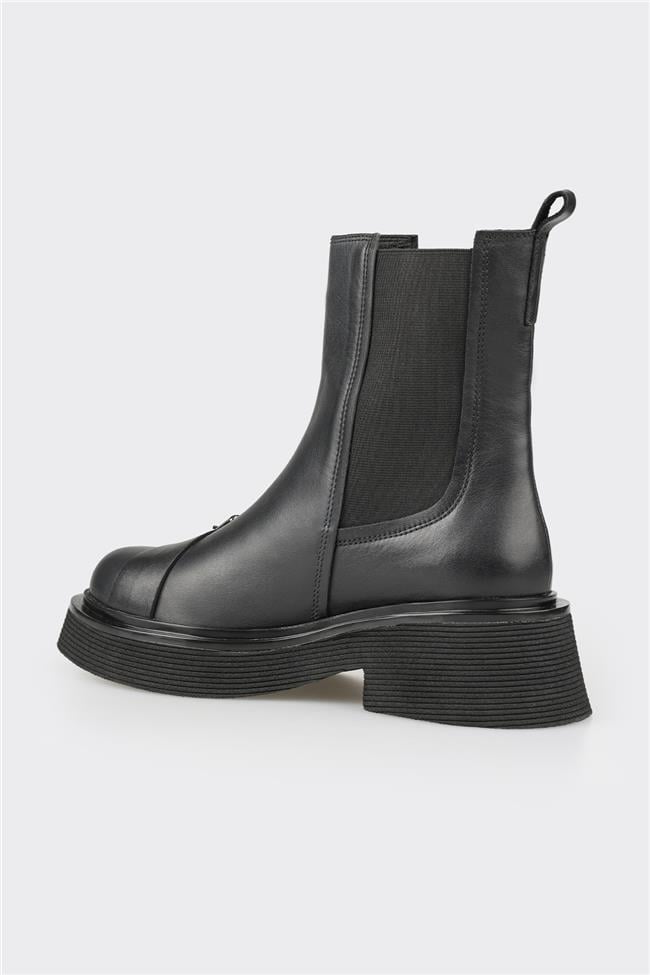 Siyah Deri Kadın Günlük Bot