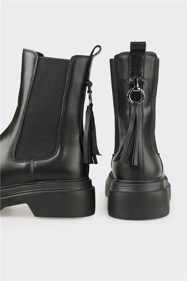 Siyah Deri Kadın Günlük Bot