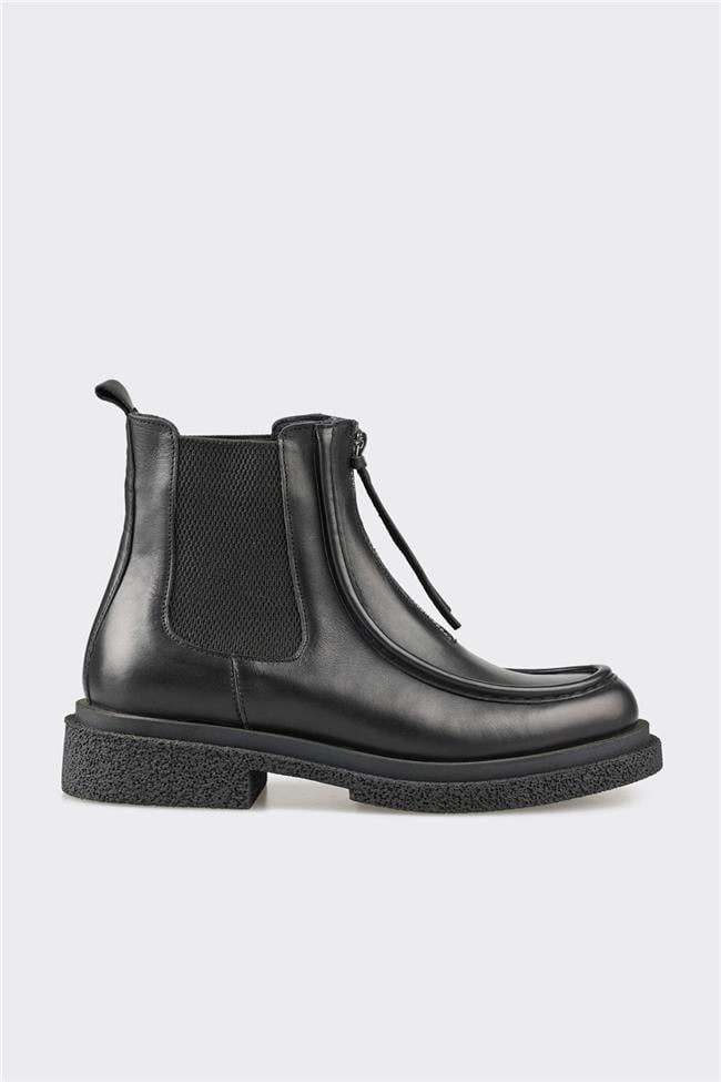 Siyah Deri Kadın Günlük Bot