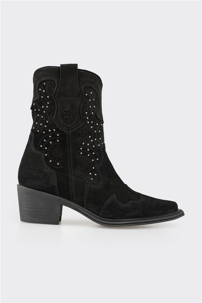 Siyah Deri Kadın Günlük Bot