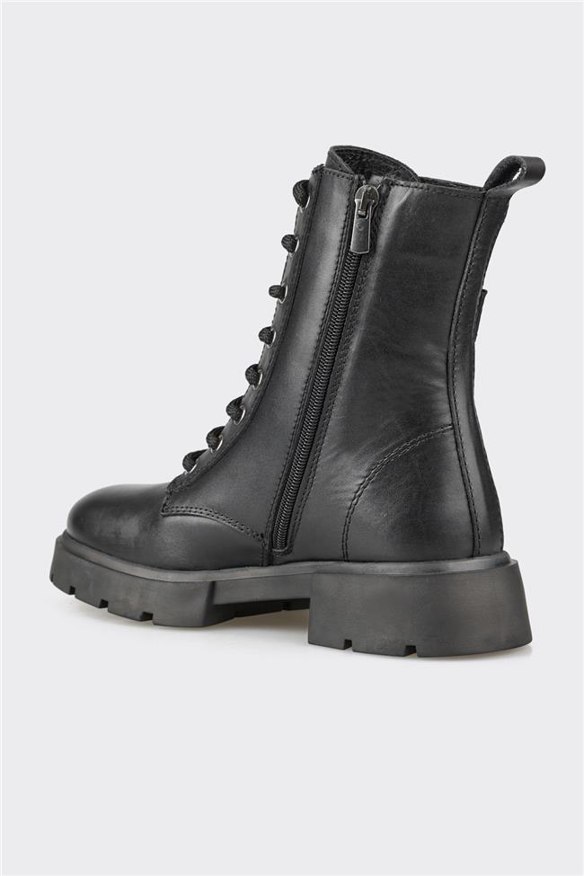 Siyah Deri Kadın Günlük Bot