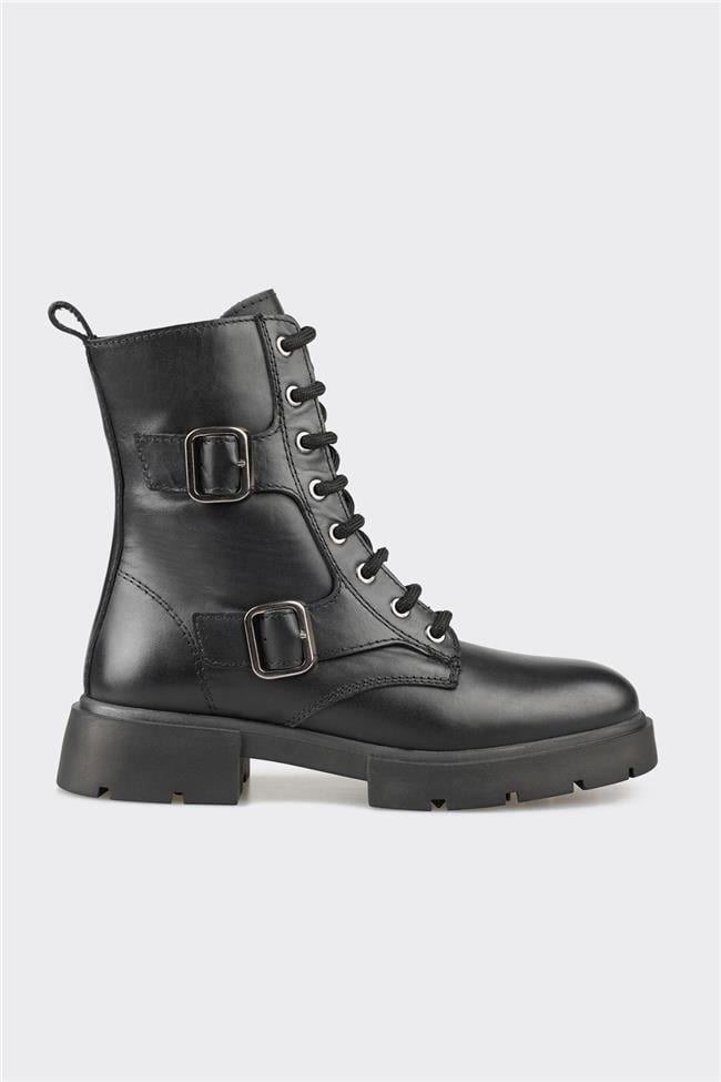 Siyah Deri Kadın Günlük Bot