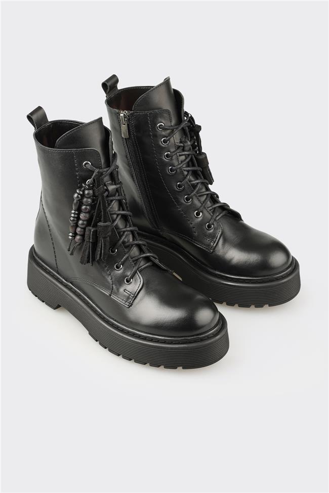 Siyah Deri Kadın Günlük Bot