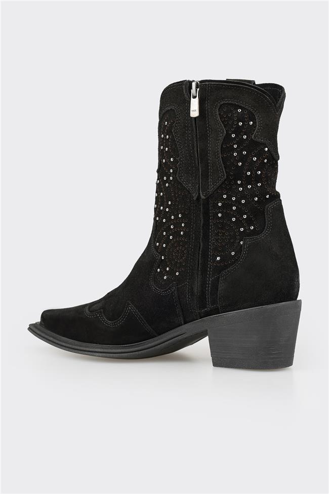 Siyah Deri Kadın Günlük Bot