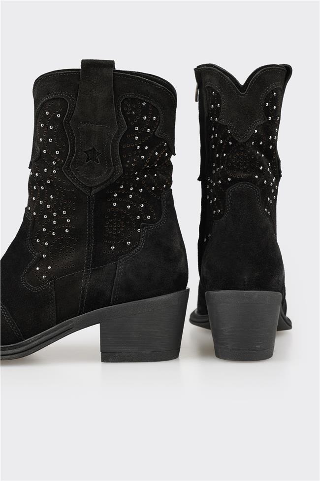 Siyah Deri Kadın Günlük Bot