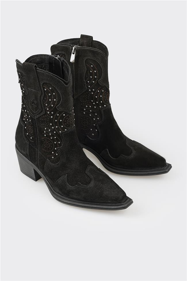 Siyah Deri Kadın Günlük Bot