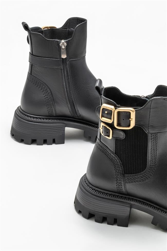 Siyah Deri Kadın Günlük Bot