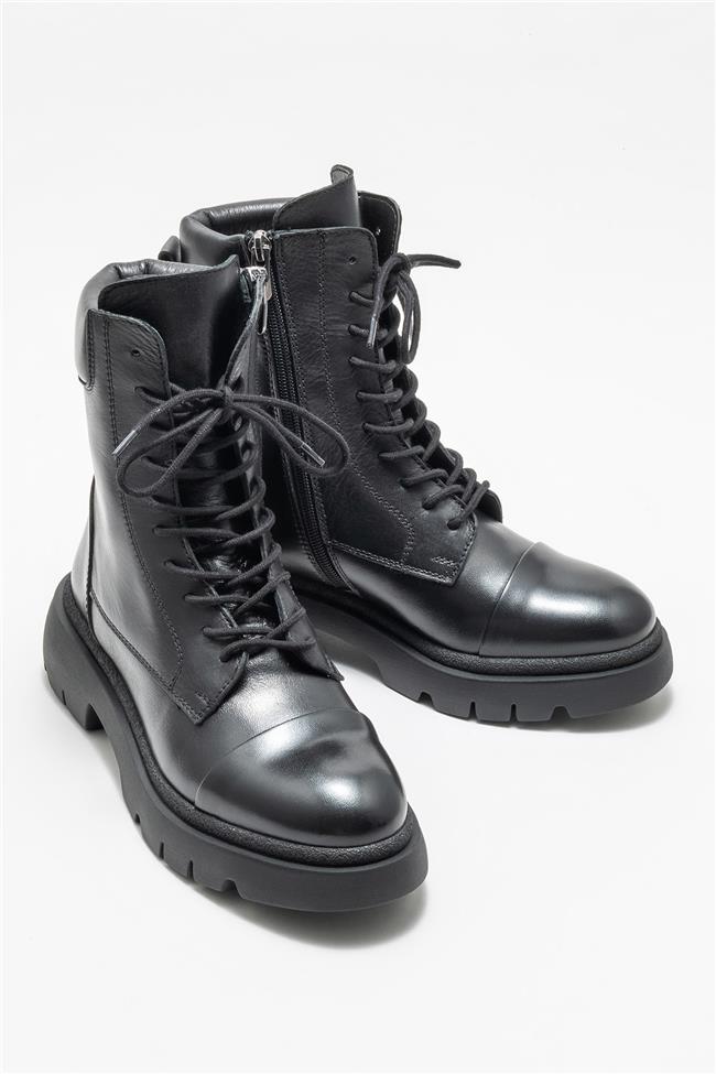 Siyah Deri Kadın Günlük Bot