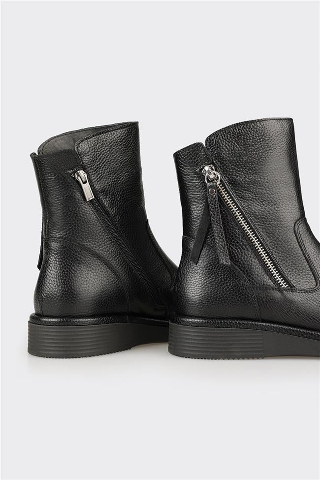 Siyah Deri Kadın Günlük Spor Bot