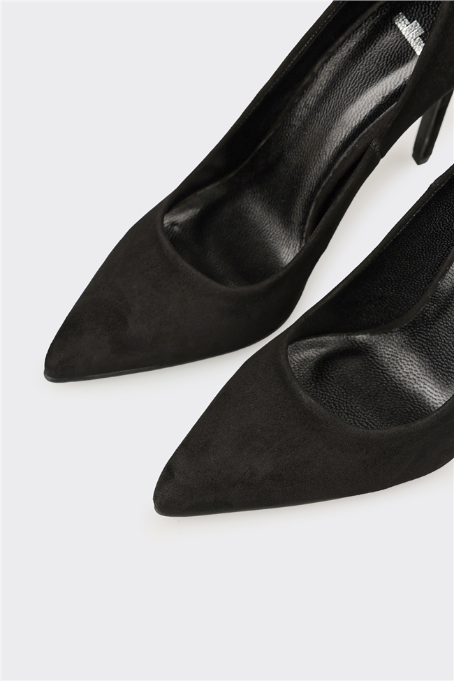 Siyah Deri Kadın Stiletto