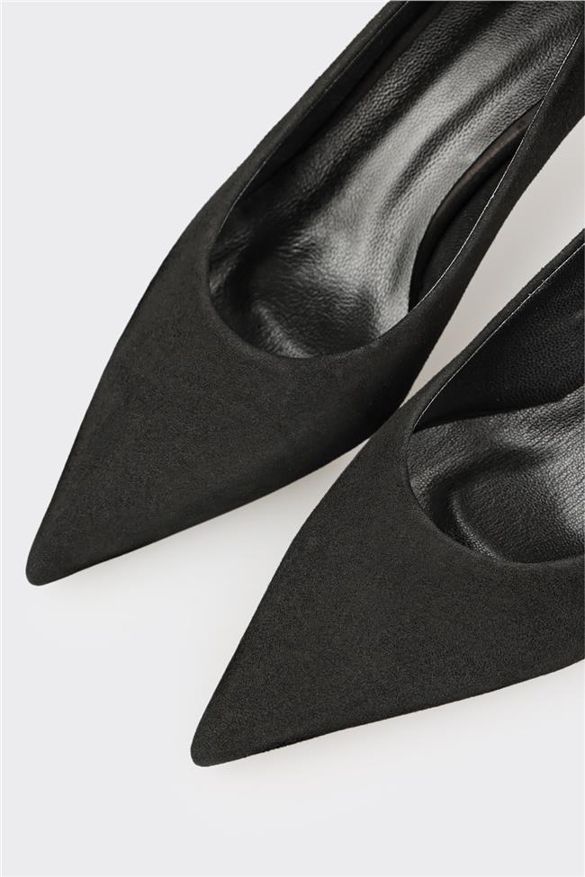 Siyah Deri Kadın Stiletto