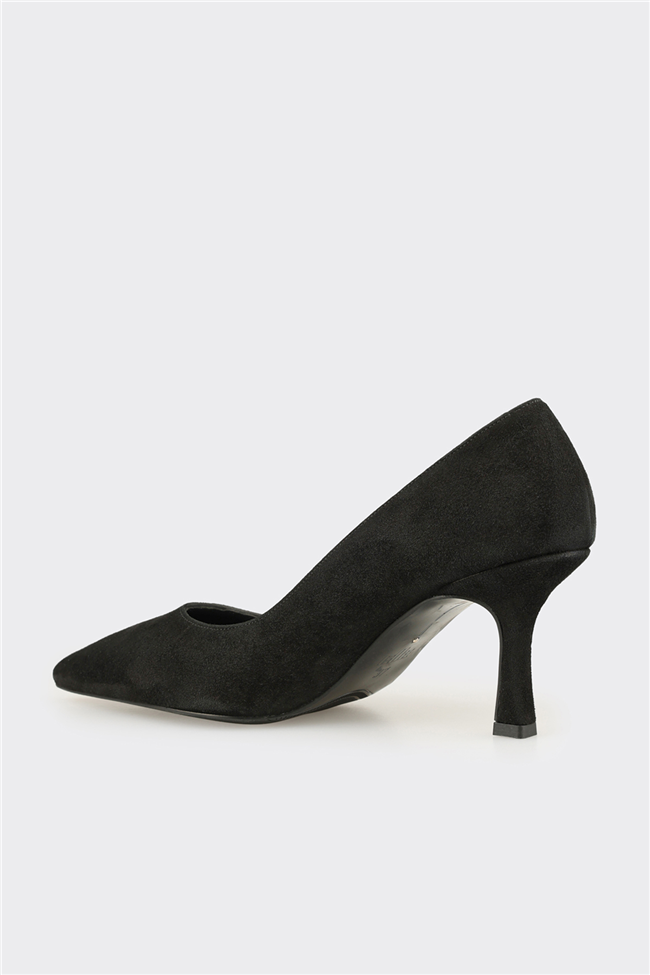 Siyah Deri Kadın Stiletto