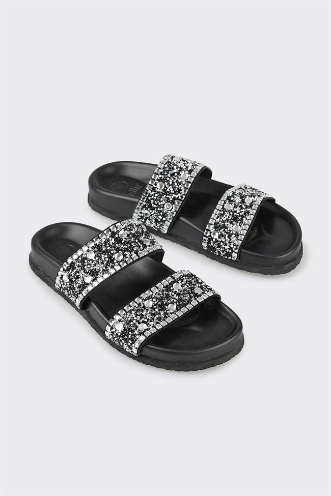 Siyah Deri Kadın Terlik