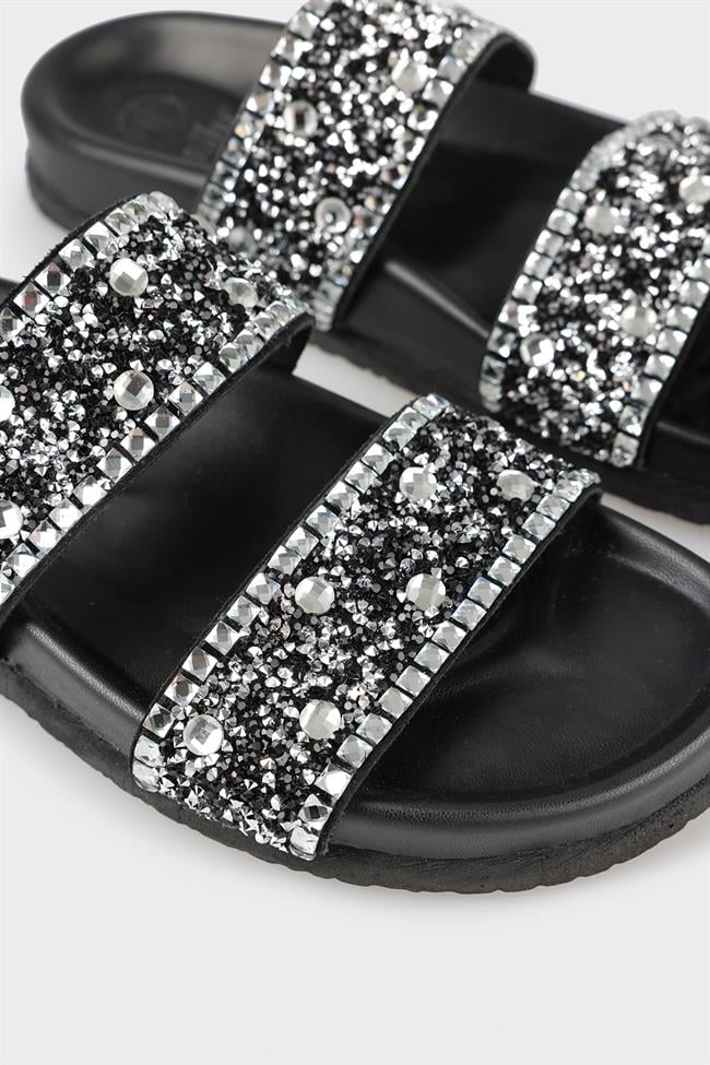 Siyah Deri Kadın Terlik