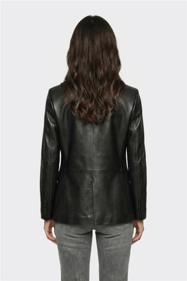 Siyah Kadın Deri Ceket