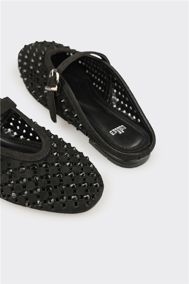 Siyah Kadın  Düz Terlik