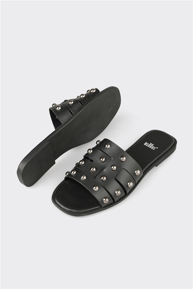 Siyah Kadın Düz Terlik