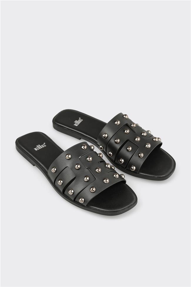 Siyah Kadın Düz Terlik