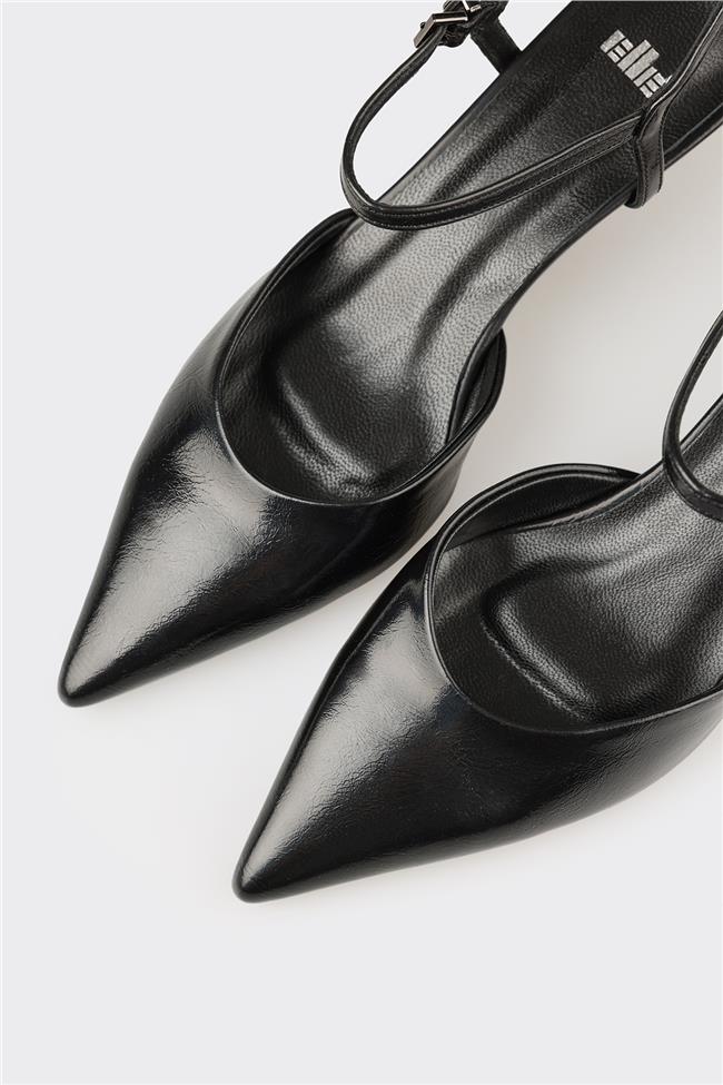 Siyah Kadın Orta Topuk Ayakkabı