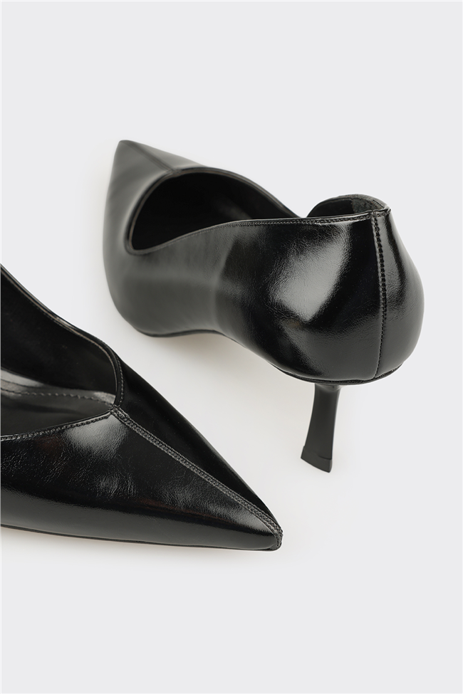 Siyah Kadın Orta Topuk Ayakkabı