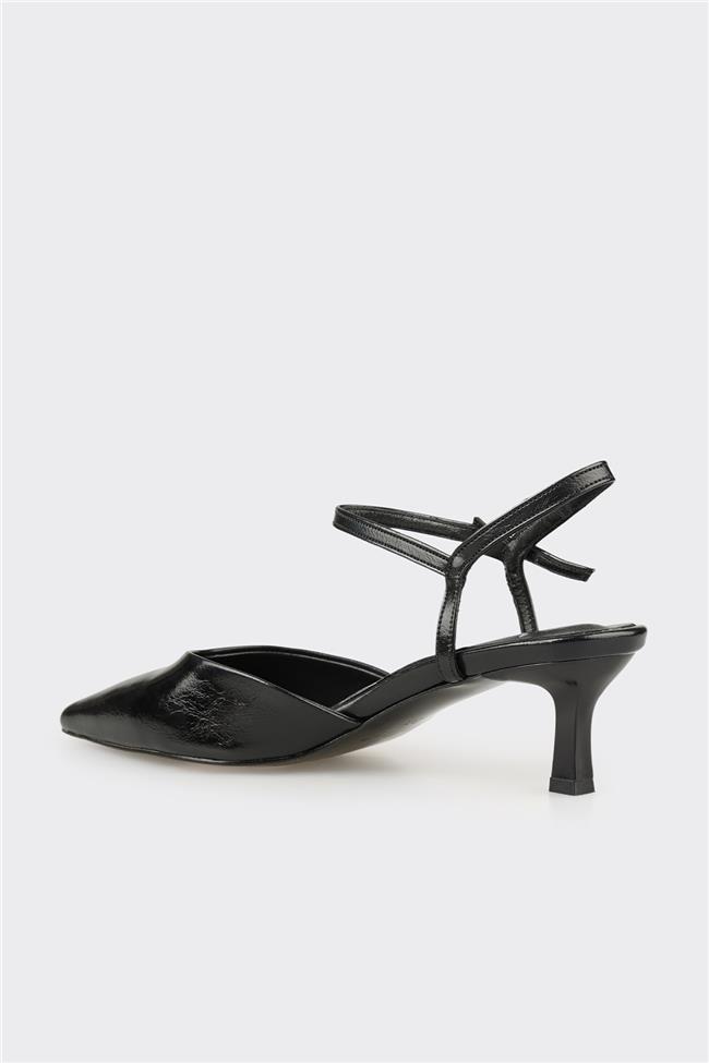 Siyah Kadın Orta Topuk Ayakkabı