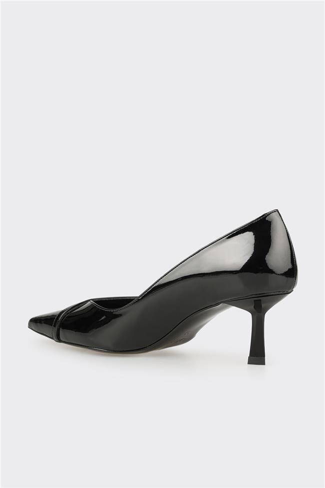 Siyah Kadın Orta Topuk Ayakkabı