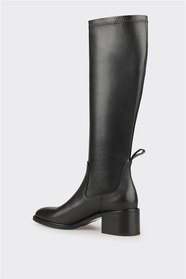 Siyah Kadın Orta Topuk Çizme