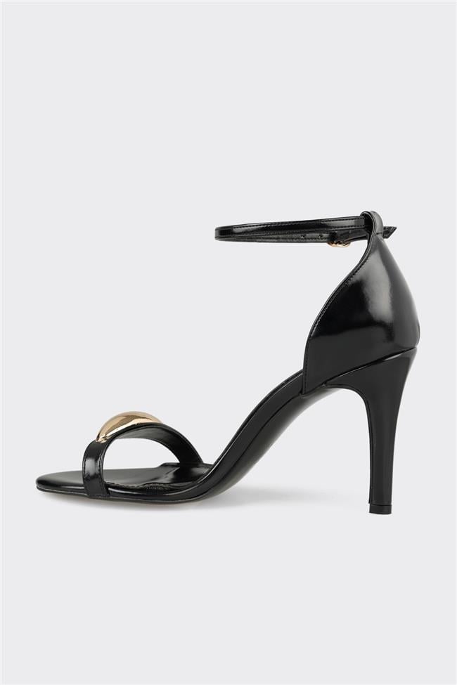 Siyah Kadın Topuklu Sandalet