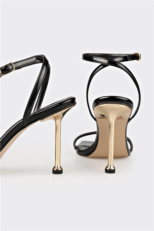 Siyah Kadın Topuklu Sandalet