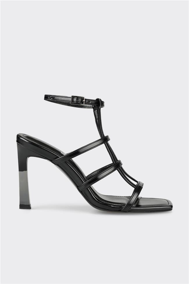 Siyah Kadın Topuklu Sandalet