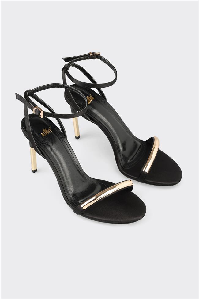 Siyah Kadın Topuklu Sandalet