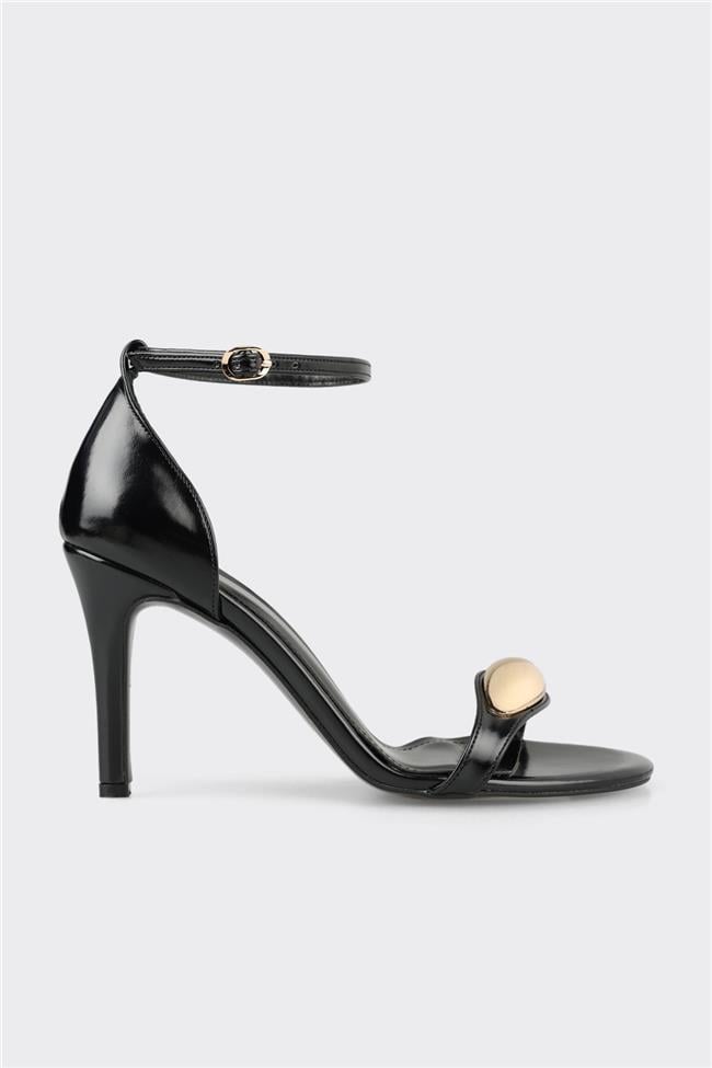 Siyah Kadın Topuklu Sandalet