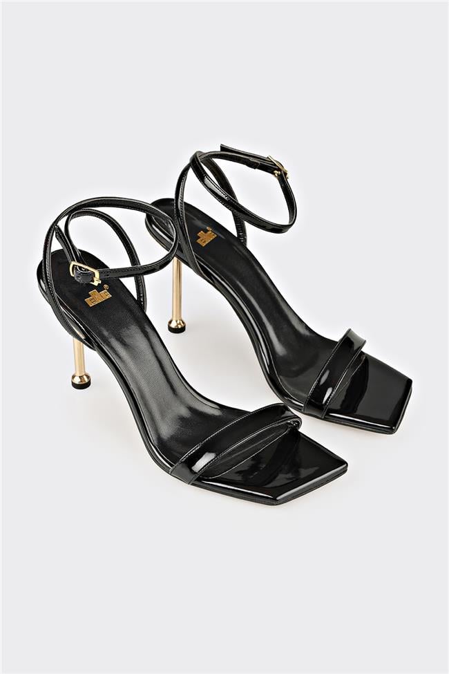Siyah Kadın Topuklu Sandalet