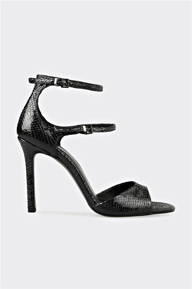 Siyah Kadın Topuklu Sandalet