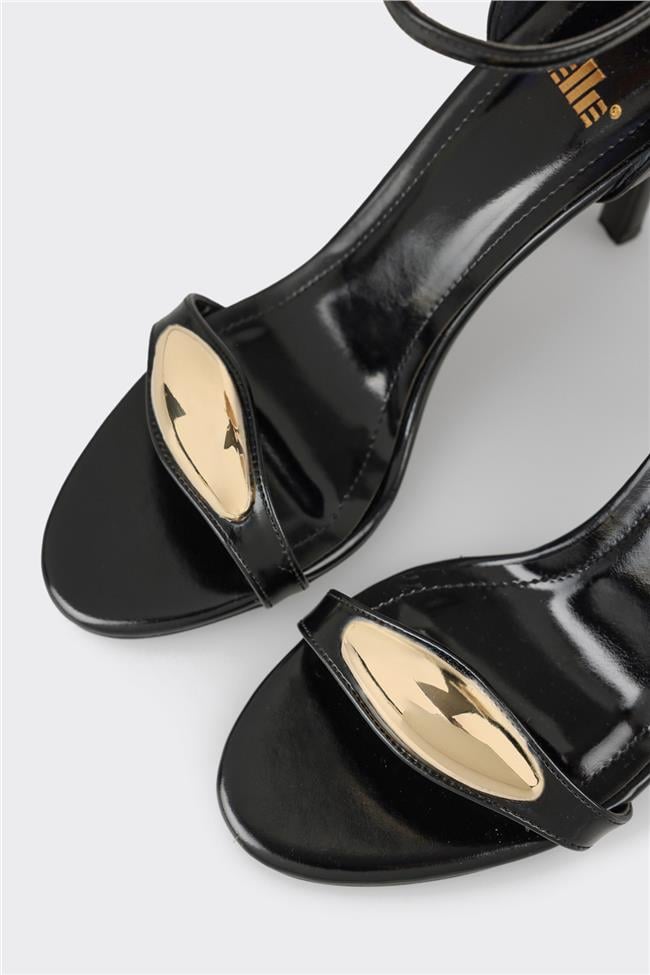 Siyah Kadın Topuklu Sandalet