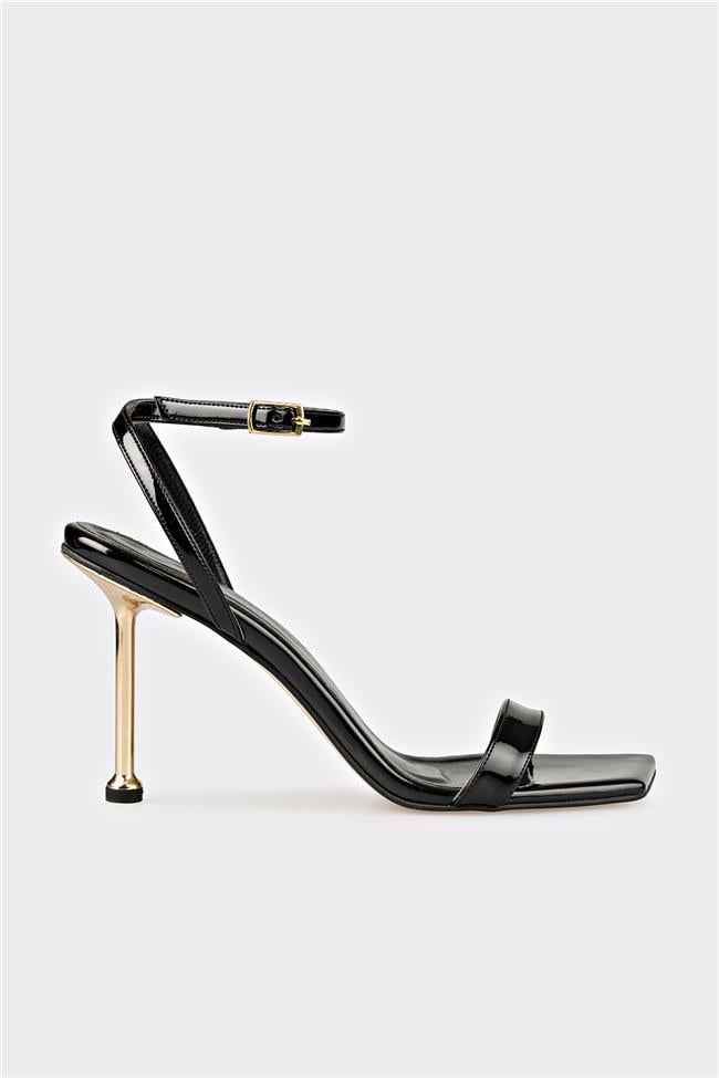 Siyah Kadın Topuklu Sandalet