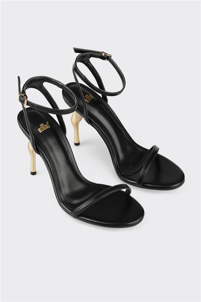 Siyah Kadın Topuklu Sandalet