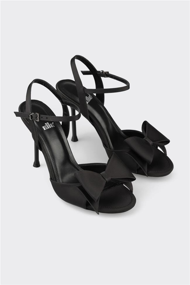 Siyah Kadın Topuklu Sandalet