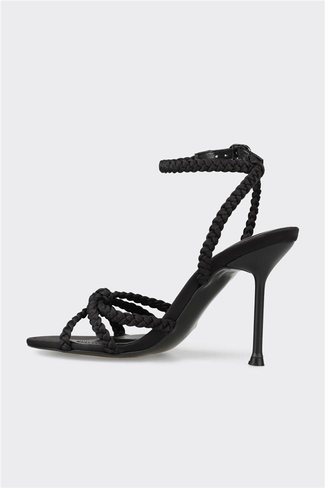 Siyah Kadın Topuklu Sandalet