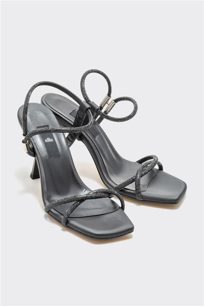 Siyah Kadın Topuklu Sandalet