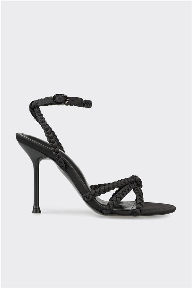 Siyah Kadın Topuklu Sandalet