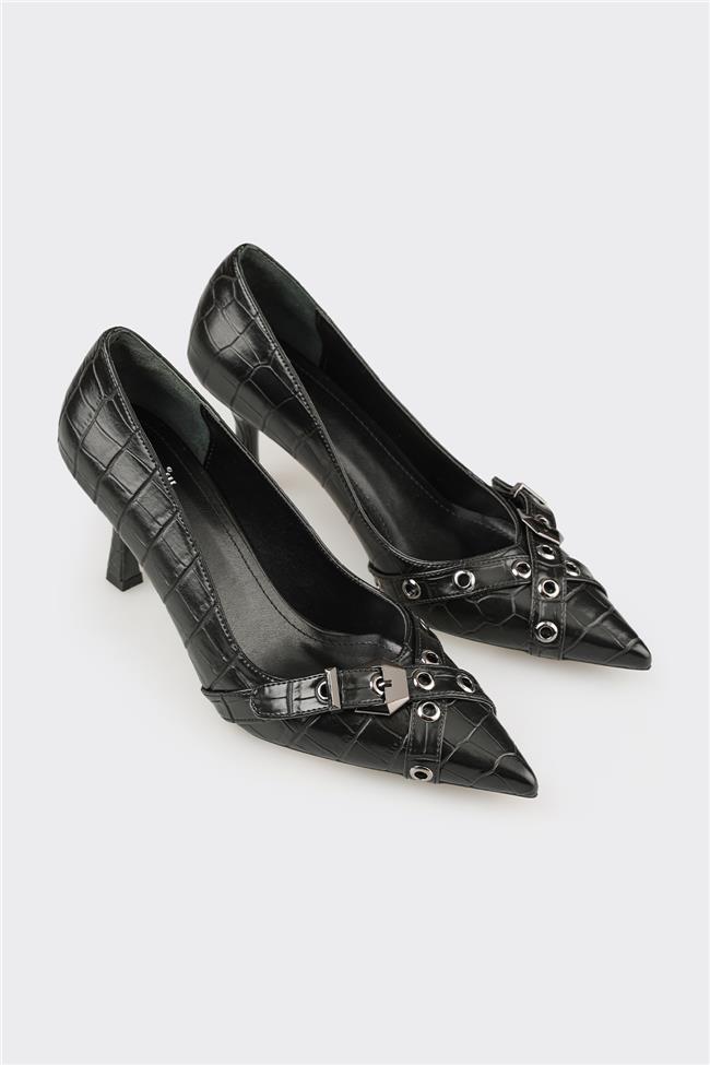 Siyah Kadın Yüksek Topuk Ayakkabı