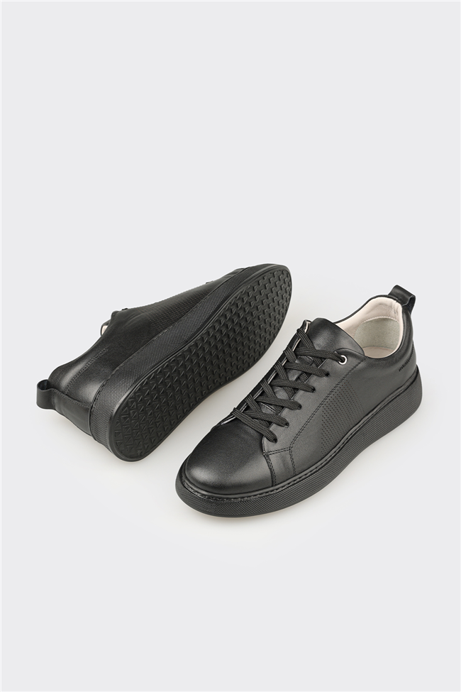 Siyah Deri Erkek Spor Ayakkabı