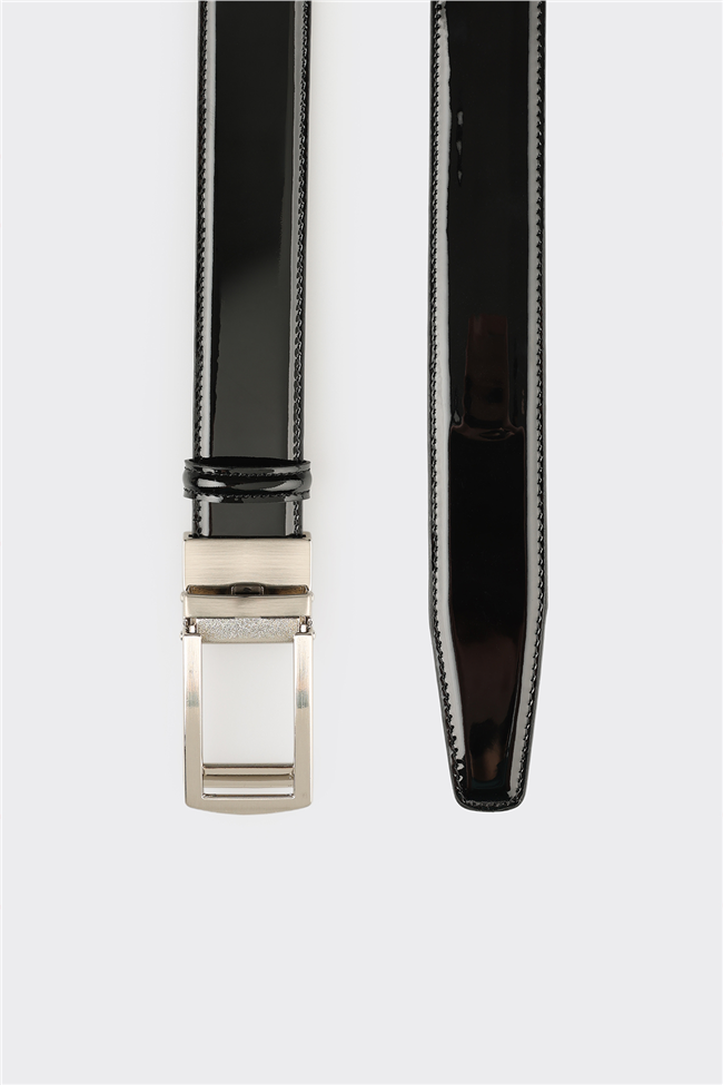 Siyah Rugan Deri Erkek Kemer