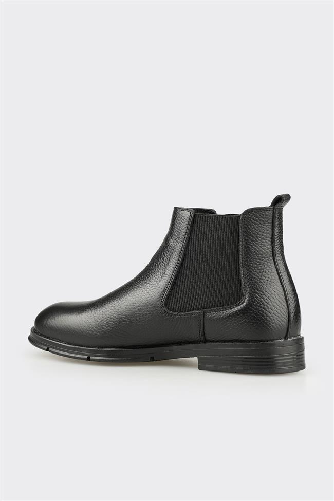 Siyah Deri Erkek Günlük Bot