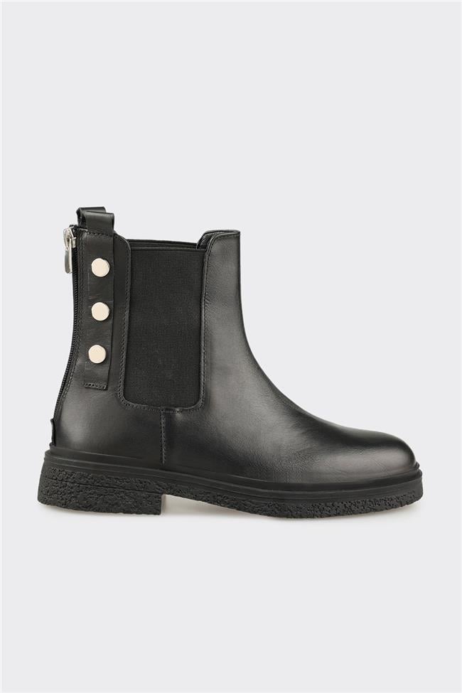 Siyah Deri Kadın Günlük Bot