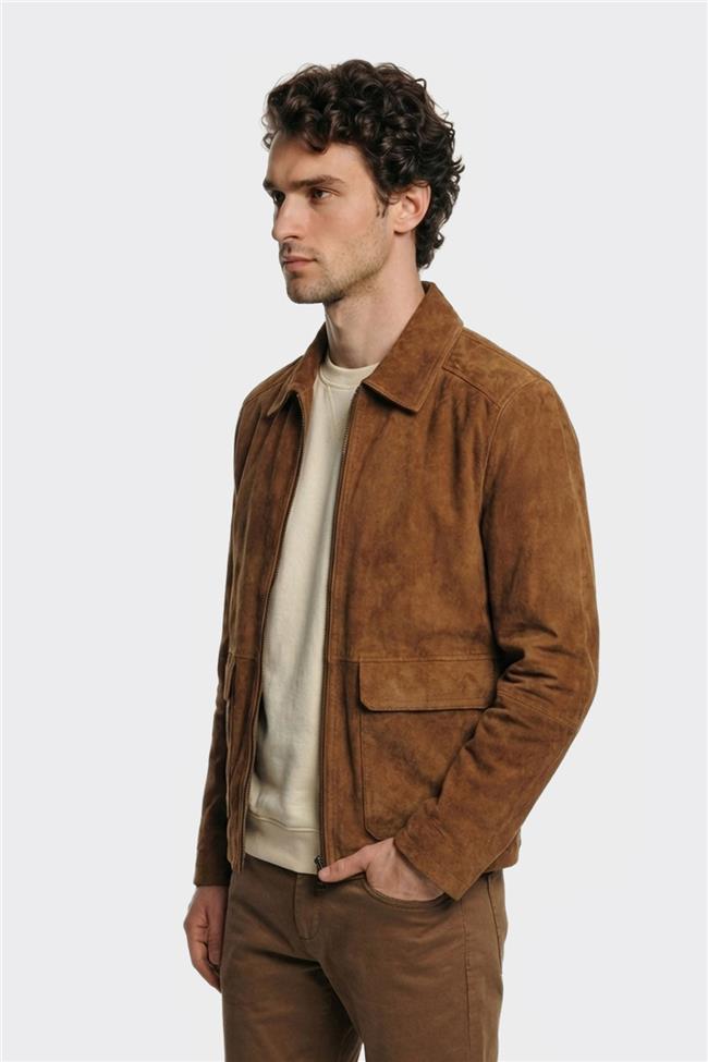 Taba Deri Erkek Ceket