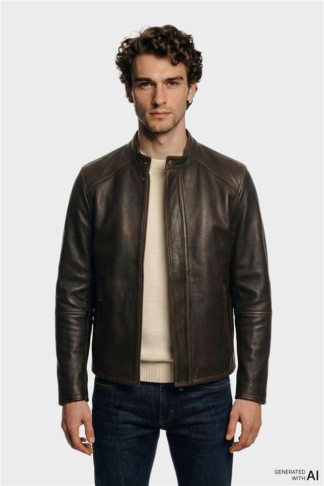 Taba Deri Erkek Ceket